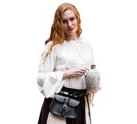 Leonardo Carbone® Damen Bluse Emma | Schulterfrei | Voluminöse Ärmel | Karneval, Halloween, Cosplay, LARP, Mittelalter, Tunika, Kostüm, Fest, Event | 100% Viskose Natur L, XL