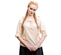 Leonardo Carbone® Damen Bluse Vera | Schulterfrei | Schnürung | Karneval, Halloween, Cosplay, LARP, Mittelalterbluse, Tunika, Kostüm, Festival, Event | 100% Baumwolle Hanf XS