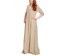 Leonardo Carbone® Damen Kleid Silja | Fließendes Design | V-Ausschnitt | Karneval, Halloween, Cosplay, LARP, Mittelalter, Wikinger, Unterkleid, Kostüm | Baumwolle Hanf XS