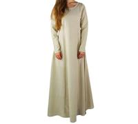 Leonardo Carbone® Damen Kleid Wikinger Unterkleid | Zeitloses Design | Hoher Karneval, Halloween, Cosplay, LARP, Mittelalter, Wikinger | 100% Viskose Hanf S