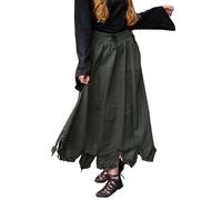 Leonardo Carbone® Damen Mittelalterrock Mit Stickerei Svenja | Verstellbare Schnürung | Dekorative Stickerei | Karneval, Halloween, Cosplay, LARP, Kostüm, Gewand, Mittelalter | Baumwolle Grün L/XL