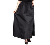 Leonardo Carbone® Damen Rock Dana | Elastischer Bund | Verstellbarer Kordelzug | Karneval, Halloween, Cosplay, LARP, Mittelalterrock, Kostüm, Gewand | Baumwolle Schwarz 3XL