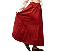 Leonardo Carbone® Damen Rock Dana | Elastischer Bund | Verstellbarer Kordelzug | Karneval, Halloween, Cosplay, LARP, Mittelalterrock, Kostüm, Gewand | Baumwolle Rot S/M