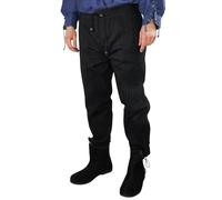 Leonardo Carbone® Edle Hose mit Ziernaht Oskar - Herren Hosen, Leichte Sommerhose Herren, Festival Outfit, Wikinger, Mittelalter Kleidung, LARP, Cosplay, Freizeithose Lang - 100% Baumwolle Schwarz XL
