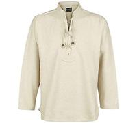 Leonardo Carbone® Handgewebtes Hemd Ingolf - Mittelalter Kleidung, Mittelalter Hemd Herren, LARP-Kleidung, Festival Outfit, Karneval Kostüm Herren, Freizeithemden Langarm - 100% Baumwolle Natur XL