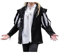 Leonardo Carbone® Herren Jacke Brandolf | Einzigartiges Design | Perfekt Für LARP & Kostümpartys | Mittelalter | Wikinger | Kostüm | Herrenjacken | Baumwolle Schwarz L