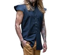 Leonardo Carbone® Herren Klassischer Wams Charles | Elegantes Design | Perfekt Für Rollenspiele | Westen | Jacken Herren | Mittelalter Kleidung | LARP Kostüm | Baumwolle Blau L