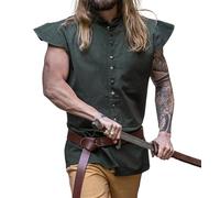 Leonardo Carbone® Herren Klassischer Wams Charles | Elegantes Design | Perfekt Für Rollenspiele | Westen | Jacken Herren | Mittelalter Kleidung | LARP Kostüm | Baumwolle Grün XL