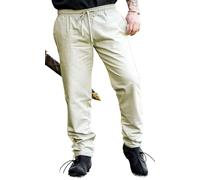Leonardo Carbone® Hose Arvo - Herren Hosen, Leichte Sommerhose Herren, Festival Outfit, Wikinger Kostüm, Mittelalter Kleidung, LARP, Cosplay, Freizeithose Lang - 100% Baumwolle Hanf M