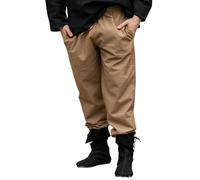 Leonardo Carbone® Hose Arvo - Herren Hosen, Leichte Sommerhose Herren, Festival Outfit, Wikinger Kostüm, Mittelalter Kleidung, LARP, Cosplay, Freizeithose Lang - 100% Baumwolle Natur 3XL