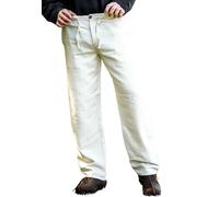 Leonardo Carbone® Hose Dirk - Herren Hosen, Leichte Sommerhose Herren, Festival Outfit Herren, Wikinger, Mittelalter Kleidung, LARP, Cosplay, Freizeithose Lang - 100% Baumwolle Natur XL