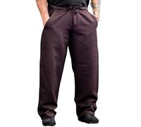 Leonardo Carbone® Hose Dirk - Herren Hosen, Leichte Sommerhose Herren, Festival Outfit Herren, Wikinger, Mittelalter Kleidung, LARP, Cosplay, Freizeithose Lang - 100% Baumwolle Braun L
