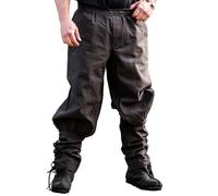 Leonardo Carbone® Hose Tiago mit Beinschnürung - Herren Hosen, Mittelalter Kleidung Herren, Wikinger Hose, Kostüm Herren, Festival Outfit, LARP, Cosplay, Freizeithose Lang - 100% Baumwolle Braun XL