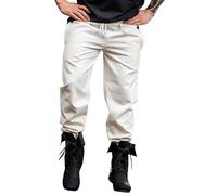 Leonardo Carbone® Hose Veit - Herren Hosen, Leichte Sommerhose Herren, Festival Outfit, Wikinger, Mittelalter Kleidung, LARP, Cosplay, Freizeithose Lang - 100% Baumwolle Natur 2XL