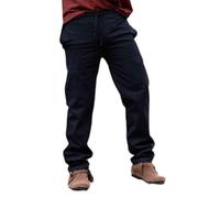 Leonardo Carbone® Hose Veit - Herren Hosen, Leichte Sommerhose Herren, Festival Outfit, Wikinger, Mittelalter Kleidung, LARP, Cosplay, Freizeithose Lang - 100% Baumwolle Schwarz 2XL