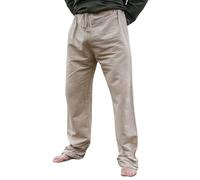 Leonardo Carbone® Leinenhose Herren Asmund - Herren Hosen, Leichte Sommerhose Herren, Festival Outfit, Wikinger, Mittelalter Kleidung, LARP, Cosplay, Freizeithose Lang - 100% Leinen Natur 3XL