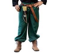Leonardo Carbone® Mittelalter-Bundhose Gerold - Herren Hosen, Mittelalter Kleidung, Wikinger Hose Herren, Kostüm Herren, Festival Outfit, LARP, Cosplay, Freizeithose - 100% Baumwolle Grün 2XL