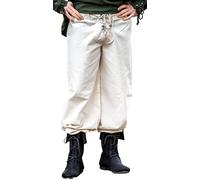 Leonardo Carbone® Mittelalter-Bundhose Gerold - Herren Hosen, Mittelalter Kleidung, Wikinger Hose Herren, Kostüm Herren, Festival Outfit, LARP, Cosplay, Freizeithose - 100% Baumwolle Natur XL
