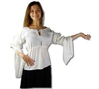 Leonardo Carbone Mittelalter Edle Bluse - Damen Rionora XS/Weiss