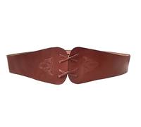Leonardo Carbone® Mittelalter Miedergürtel Alana mit Triquetra - Ledergürtel Damen, Mittelalter Kleidung Damen, LARP, Karneval, Cosplay, Wikinger Hobbit Kostüme, Karneval - 100% Echtleder Braun