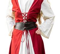 Leonardo Carbone® Mittelalter Miedergürtel Hedwig - Ledergürtel Damen, Mittelalter Kleidung, Gürtel Damen, LARP-Kleidung, Karneval, Cosplay, Wikinger Hobbit Kostüm, Karneval - 100% Echtleder Schwarz