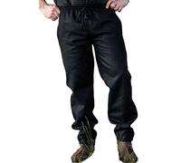 Leonardo Carbone® Rustikale Wollhose Harald - Herren Hosen, Leichte Sommerhose Herren, Festival Outfit, Wikinger, Mittelalter Kleidung, LARP, Cosplay, Freizeithose Lang Schwarz L