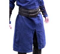 Leonardo Carbone® Unisex Breiter Wikingergürtel Solveig - Ledergürtel Herren, Wikinger Kleidung Herren, Gürtel Damen, LARP, Karneval, Accessoires Cosplay, Hobbit Kostüm - 100% Echtleder Dunkelbraun