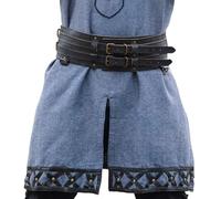 Leonardo Carbone® Unisex Robuster Breiter Wikingergürtel Anike - Ledergürtel Herren, Wikinger Kleidung Herren, Gürtel Damen, LARP, Karneval, Cosplay, Hobbit Kostüm - 100% Echtleder Schwarz