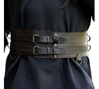 Leonardo Carbone® Unisex Robuster Breiter Wikingergürtel Sif - Ledergürtel Herren, Wikinger Kleidung Herren, Gürtel Damen, LARP, Karneval, Cosplay, Hobbit Kostüm - 100% Echtleder Dunkelbraun