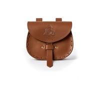 Leonardo Carbone® Unisex Tasche Ledergürteltasche Erin | Keltische Prägung | Praktische Schlaufen | Karneval, Halloween, Cosplay, LARP, Gürteltasche, Beutel | 100% Leder Braun Einheitsgröße