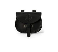 Leonardo Carbone® Unisex Tasche Ledergürteltasche Erin | Keltische Prägung | Praktische Schlaufen | Karneval, Halloween, Cosplay, LARP, Gürteltasche, Beutel | 100% Leder Schwarz Einheitsgröße