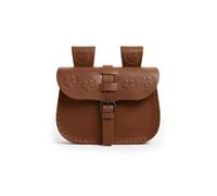 Leonardo Carbone® Unisex Tasche Wikinger Gürteltasche Alba | Geprägte Klappe | Robuste Gürtelschlaufen | Karneval, Halloween, Cosplay, LARP, Mittelalter, Gürteltasche, Beutel | 100% Leder Braun