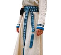 Leonardo Carbone® Unisex Wikinger Gürtel Elina - Männer Gürtel, Mittelalter Kleidung Herren, Gürtel Damen, LARP-Kleidung, Karneval, Cosplay, Hobbit Kostüm - 100% Baumwolle Blau