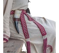 Leonardo Carbone® Unisex Wikinger Gürtel Elina - Männer Gürtel, Mittelalter Kleidung Herren, Gürtel Damen, LARP-Kleidung, Karneval, Cosplay, Hobbit Kostüm - 100% Baumwolle Rot