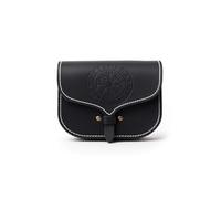 Wikinger-Gürteltasche schwarz aus Leder "Folkvar" mit Vegvisir