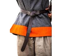 Leonardo Carbone® Unisex Wikinger Lederringgürtel mit keltischer Prägung Kendell - Ledergürtel Herren, Mittelalter Kleidung, Gürtel Damen, LARP, Karneval, Cosplay, Hobbit - 100% Echtleder Dunkelbraun