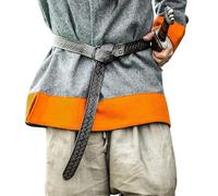 Leonardo Carbone® Unisex Wikinger Lederringgürtel mit keltischer Prägung Kendell - Ledergürtel Herren, Mittelalter Kleidung, Gürtel Damen, LARP, Karneval, Cosplay, Hobbit - 100% Echtleder Schwarz