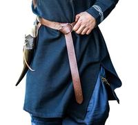 Leonardo Carbone® Unisex Wikinger Lederringgürtel mit keltischer Prägung Kendell - Ledergürtel Herren, Mittelalter Kleidung, Gürtel Damen, LARP, Karneval, Cosplay, Hobbit - 100% Echtleder Braun