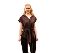 Leonardo Carbone® Waldläufer Tunika Aldon Unisex - Mittelalter Kleidung Herren & Damen, Mittelalter Hemd, Freizeithemden Kurzarm, Karneval Kostüm, LARP Kleidung - 100% Baumwolle Braun L