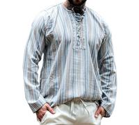 Leonardo Carbone® Weiches Bauernhemd Felix - Mittelalter Kleidung, Mittelalter Hemd Herren, LARP-Kleidung, Festival Outfit Herren, Karneval Kostüm, Freizeithemden Langarm - 100% Baumwolle Multi 3XL
