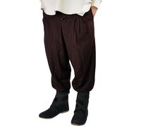 Leonardo Carbone® Weite Mittelalter-Hose Eckart - Herren Hosen, Mittelalter Kleidung, Wikinger Hose Herren, Kostüm Herren, Festival Outfit, LARP, Cosplay, Freizeithose Lang - 100% Viskose Braun 2XL