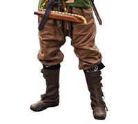 Leonardo Carbone® Wikinger Leinenhose Wodan - Herren Leichte Sommerhose, Festival Outfit, Mittelalter Kleidung, LARP, Cosplay, Freizeithose - 100% Leinen Braun L