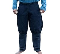 Leonardo Carbone® Wikinger Rushose Kjell - Herren Hosen, Mittelalter Kleidung, Wikinger Hose Herren, Kostüm Herren, Festival Outfit, LARP, Cosplay, Freizeithose Lang - 100% Baumwolle Schwarz 2XL