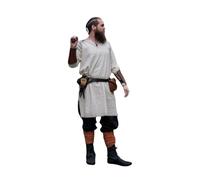 Leonardo Carbone® Wikinger Tunika Erwin - Mittelalter Kleidung Herren, Mittelalter Hemd, Freizeithemden Langarm, Karneval Kostüm Herren, Wikinger Tunika, LARP-Kleidung - 100% Baumwolle Natur XL
