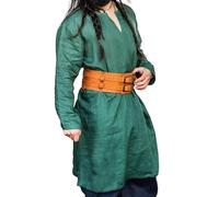 Leonardo Carbone® Wikinger Tunika Halvar - Mittelalter Kleidung Herren, Leinenhemd Herren, Freizeithemden Langarm, Karneval Kostüm Herren, Wikinger Tunika, LARP-Kleidung - 100% Leinen Grün S