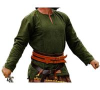 Leonardo Carbone® Wikinger Tunika Ivar - Mittelalter Kleidung Herren, Mittelalter Hemd, Freizeithemden Langarm, Karneval Kostüm Herren, Wikinger Tunika, LARP-Kleidung - 100% Baumwolle Grün XXL