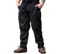 Leonardo Carbone® Wikinger-Wollhose Jorgen - Herren Hosen, Mittelalter Kleidung Herren, Wikinger Hose Herren, Kostüm Herren, Karneval Festival Outfit, LARP, Cosplay, Freizeithose Lang Schwarz 2XL