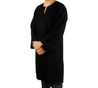 Leonardo Carbone® Wikinger Wolltunika Olvisson - Mittelalter Kleidung Herren, Mittelalter Hemd, Freizeithemden Langarm, Karneval Kostüm Herren, Wikinger Tunika, LARP-Kleidung Schwarz L