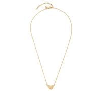 Leonardo Ciao Halskette Demi, Kette aus Edelstahl mit Schmetterling-Anhänger, Zirkonia-Steine gold, 42-47 cm Anker-Kette Damen Schmuck 1 Stück 022964