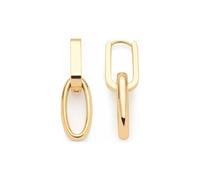 Leonardo Jewels Creole Mathilde, 1 Paar Klapp-Ohrringe aus goldfarbenem Edelstahl, Kettenglied-Anhänger, Chunky Chain, Damen Schmuck Geschenk, 024268